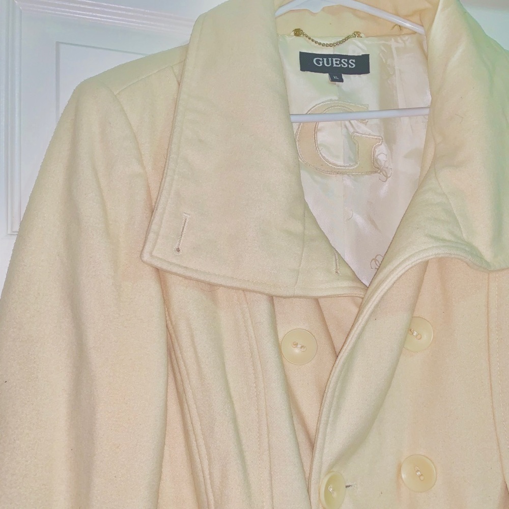 Women’s Guess Wool Blend Cream Coat